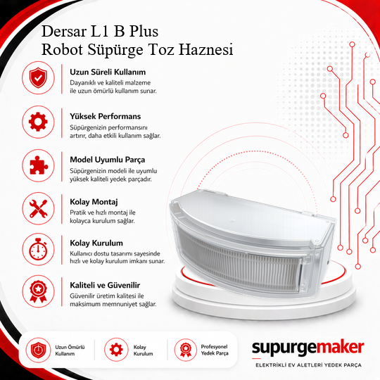 Dersar L1 B Plus Robot Süpürge Toz Haznesi