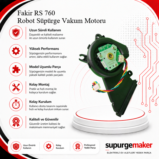 Fakir RS 760 Robot Süpürge Vakum Motoru