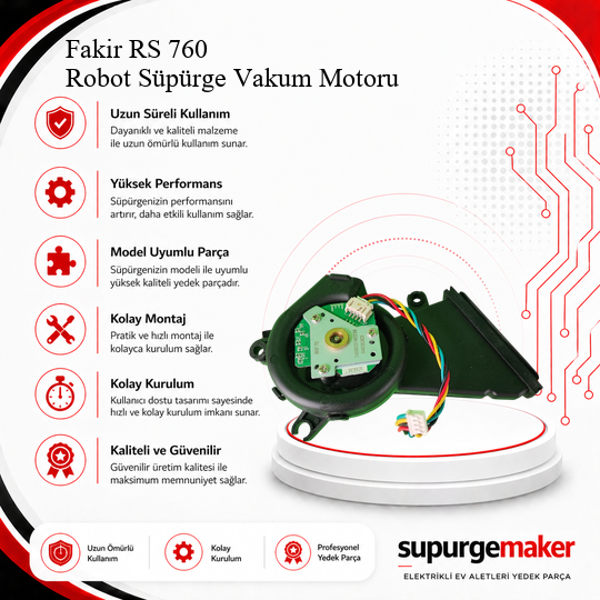 Fakir RS 760 Robot Süpürge Vakum Motoru