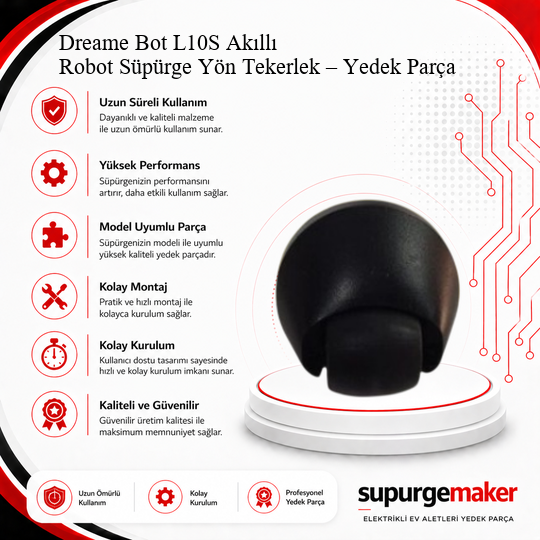 Dreame Bot L10S Akıllı Robot Süpürge Yön Tekerlek – Yedek Parça
