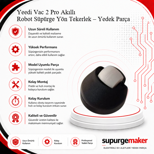Yeedi Vac 2 Pro Akıllı Robot Süpürge Yön Tekerlek – Yedek Parça