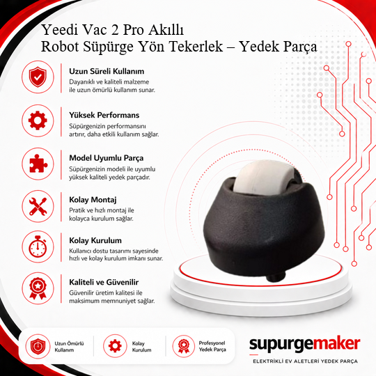 Yeedi Vac 2 Pro Akıllı Robot Süpürge Yön Tekerlek – Yedek Parça