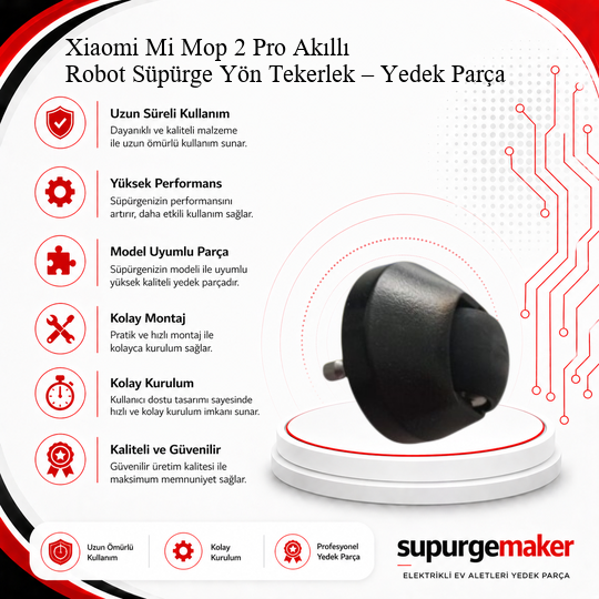 Xiaomi Mi Mop 2 Pro Akıllı Robot Süpürge Yön Tekerlek – Yedek Parça