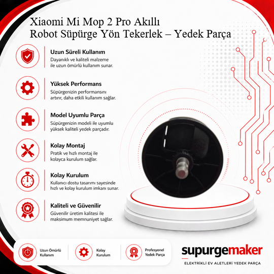Xiaomi Mi Mop 2 Pro Akıllı Robot Süpürge Yön Tekerlek – Yedek Parça
