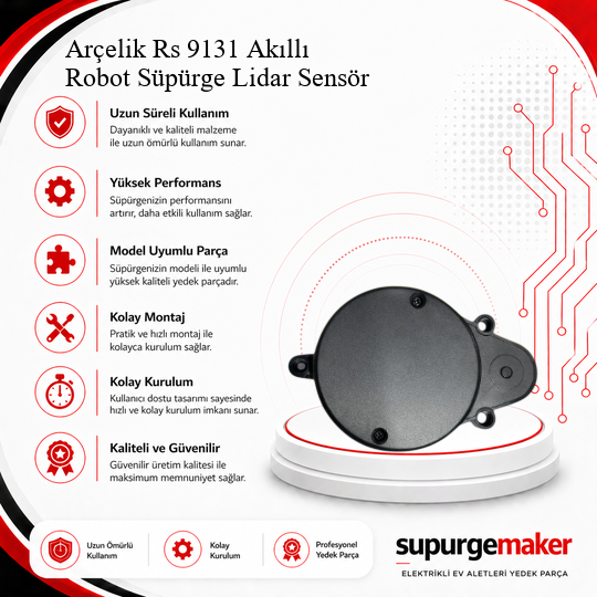 Arçelik Rs 9131 Akıllı Robot Süpürge Lidar Sensör Aksesuarları – Yedek Parça