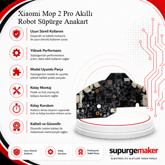 Xiaomi Mop 2 Pro Akıllı Robot Süpürge Anakart Aksesuarları - Yedek Parça