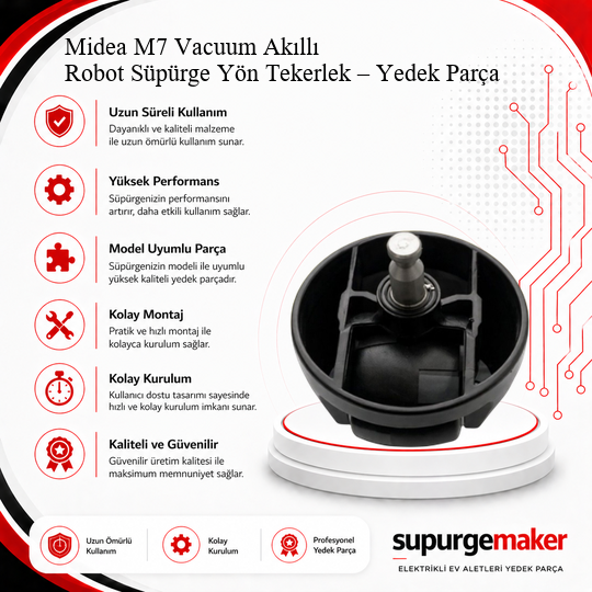 Midea M7 Vacuum Akıllı Robot Süpürge Yön Tekerlek – Yedek Parça