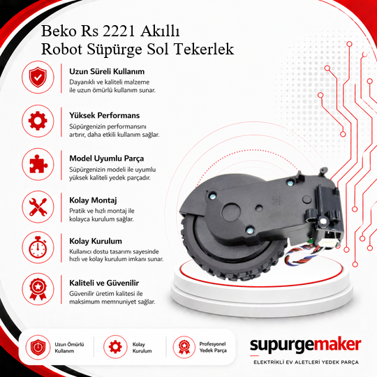 Beko Rs 2221 Akıllı Robot Süpürge Sol Tekerlek Aksesuarları – Yedek Parça