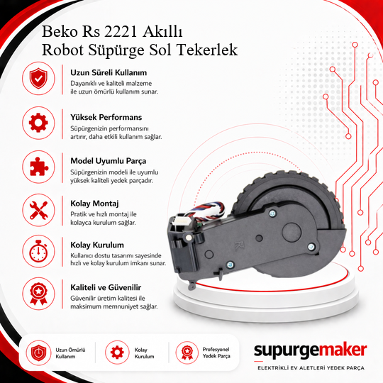 Beko Rs 2221 Akıllı Robot Süpürge Sol Tekerlek Aksesuarları – Yedek Parça