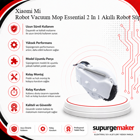 Xiaomi Mi Robot Vacuum Mop Essential 2 In 1 Akıllı Robot Süpürge Sol Tekerlek Aksesuarları – Yedek Parça