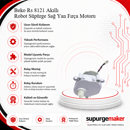 Beko Rs 8121 Akıllı Robot Süpürge Sağ Yan Fırça Motoru Aksesuarları – Yedek Parça