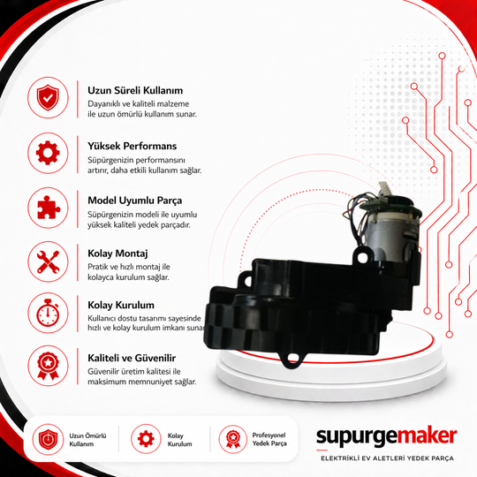Arçelik Rs 9131 Akıllı Robot Süpürge Sol Tekerlek Aksesuarları – Yedek Parça