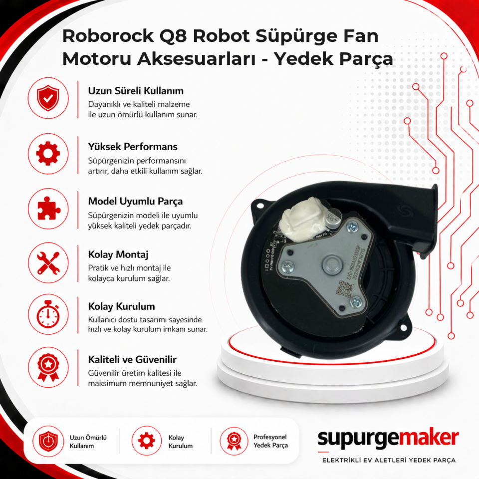 Roborock Q8 Robot Süpürge Fan Motoru Aksesuarları - Yedek Parça